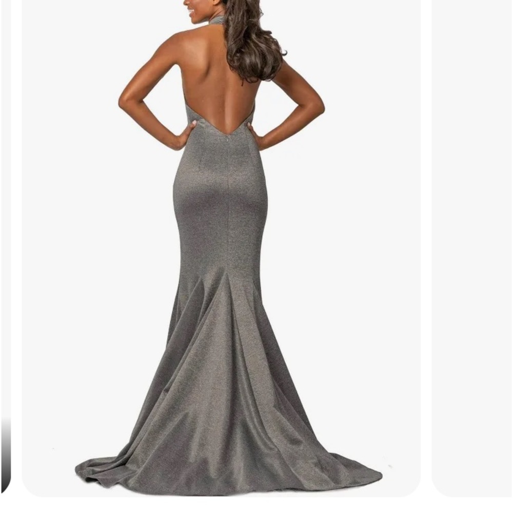 Johnathan Kayne halter gray prom formal dress prom dresses